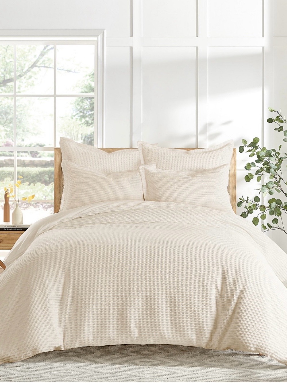 Levtex Cream Waffle Duvet Cover - Textured Neutral Bedding..⭐️ 100% cotton